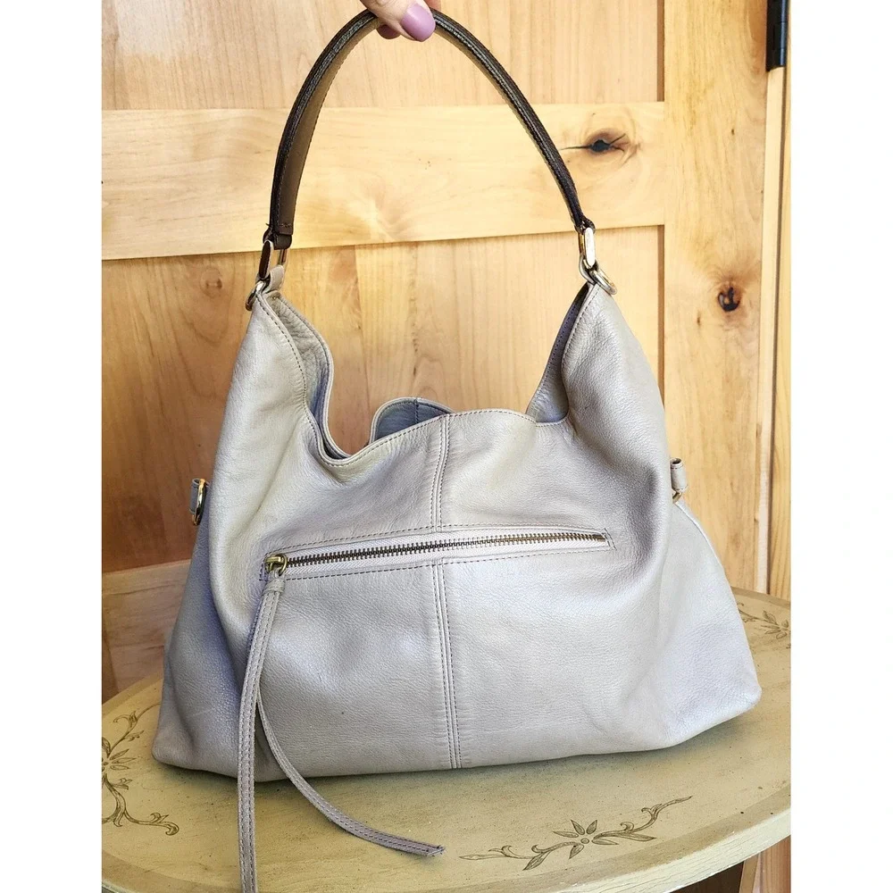 1 Metre Carre 100% Leather‎ Gray Beige Slouchy Handbag Quiet Luxury Minimalist